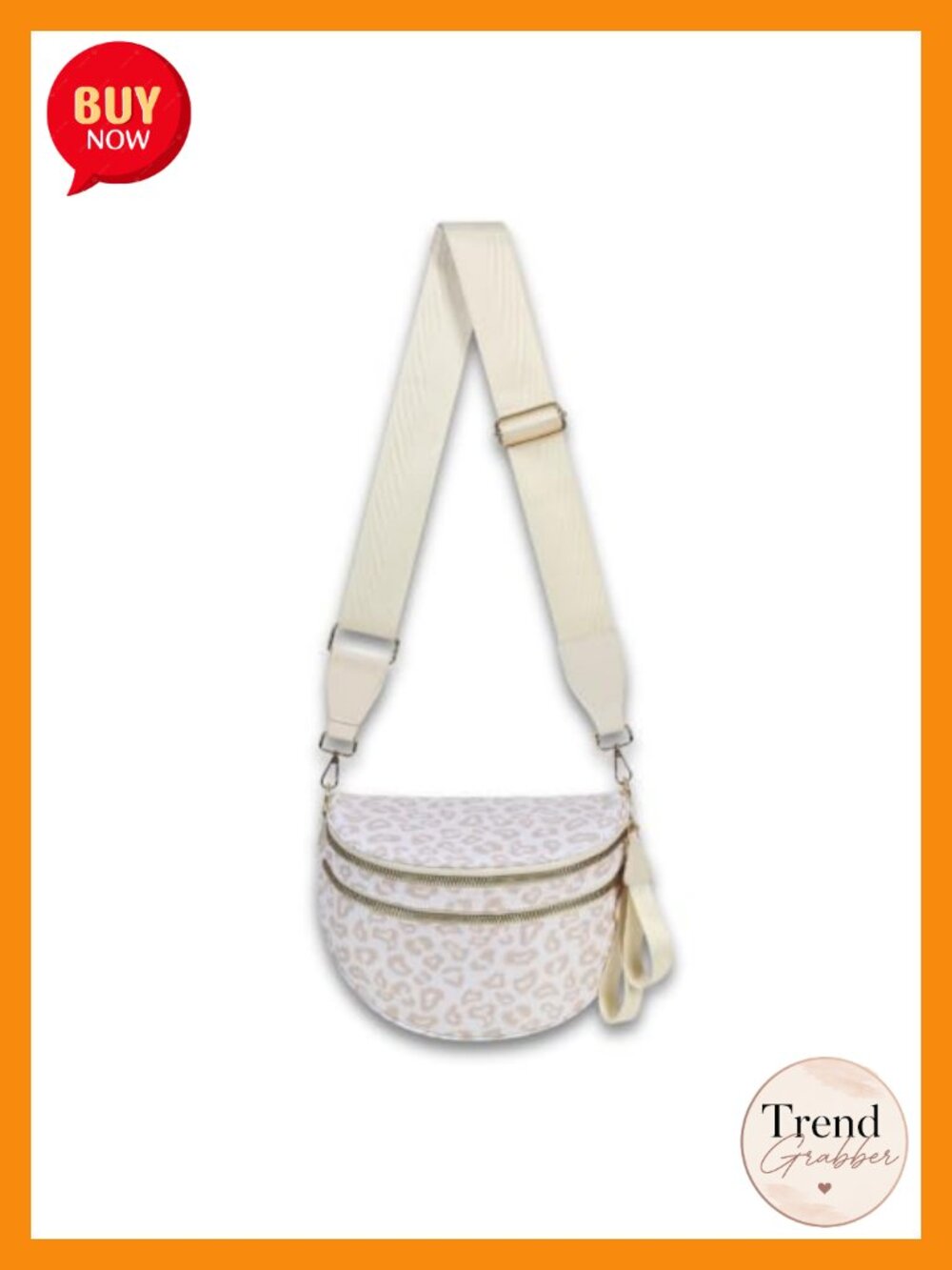 Leopard Crossbody Bag Hands-Free Bum Bag Extra-Long Strap Travel Fanny Pack